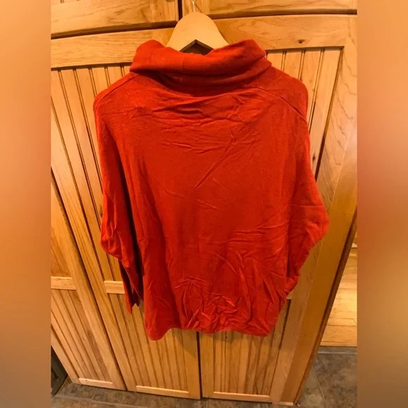 Elegant Cowl Neck Sweater in Vibrant Orange - Picture 2 of 2